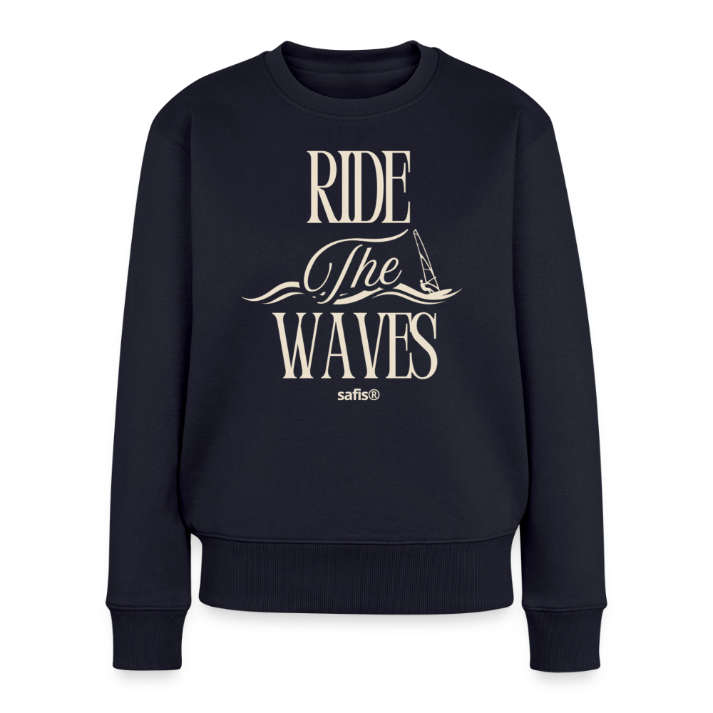 Frauen Premium Pullover -ride the waves- - Navy
