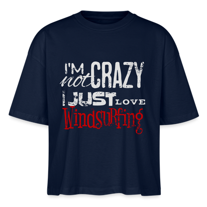 Frauen Boxy Bio-T-Shirt -crazy- - Navy