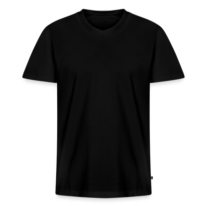 Männer Bio-T-Shirt mit V-Ausschnitt -buy happyness- - Schwarz