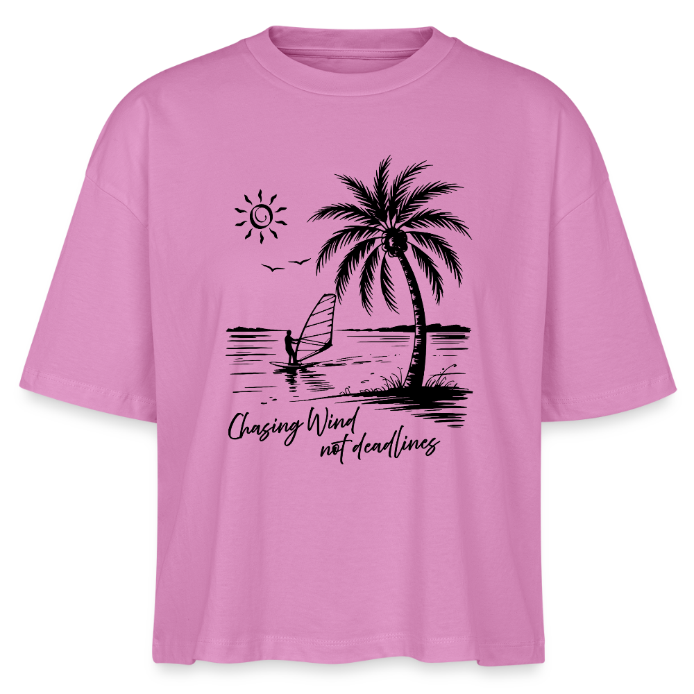 Frauen Boxy Bio-T-Shirt -chasing wind- - Pink