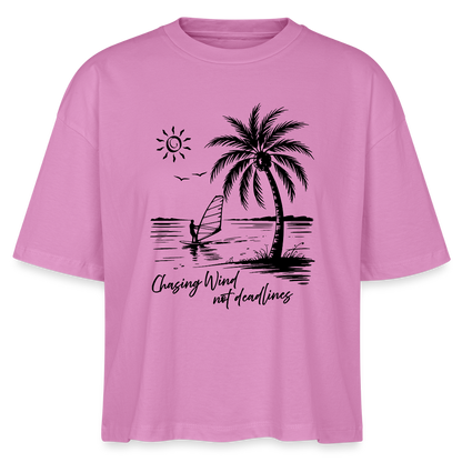 Frauen Boxy Bio-T-Shirt -chasing wind- - Pink