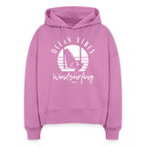 Boxy Frauen Bio Hoodie Nora -ocean vibes sunset- - Pink