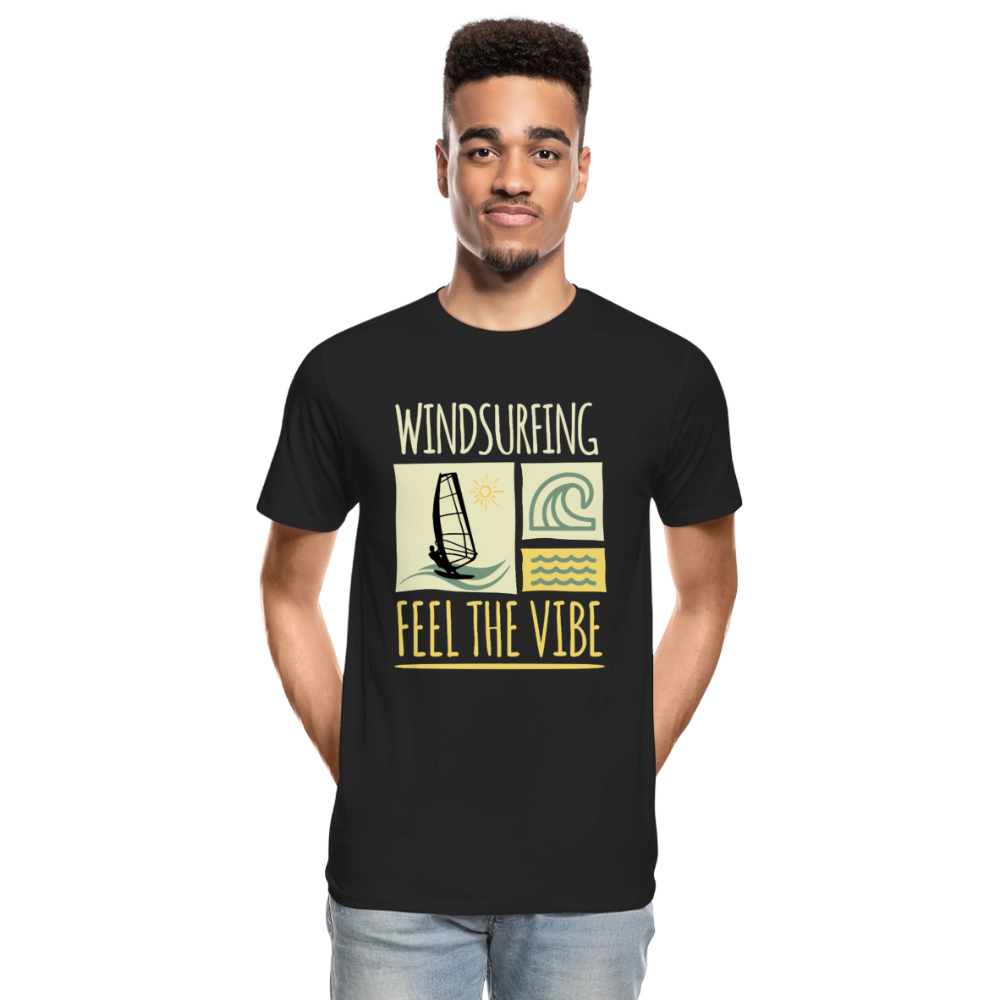 Männer Premium Bio T-Shirt -feel the vibe- - Schwarz