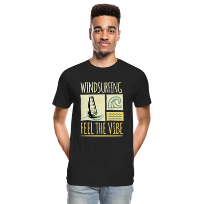 Männer Premium Bio T-Shirt -feel the vibe- - Schwarz