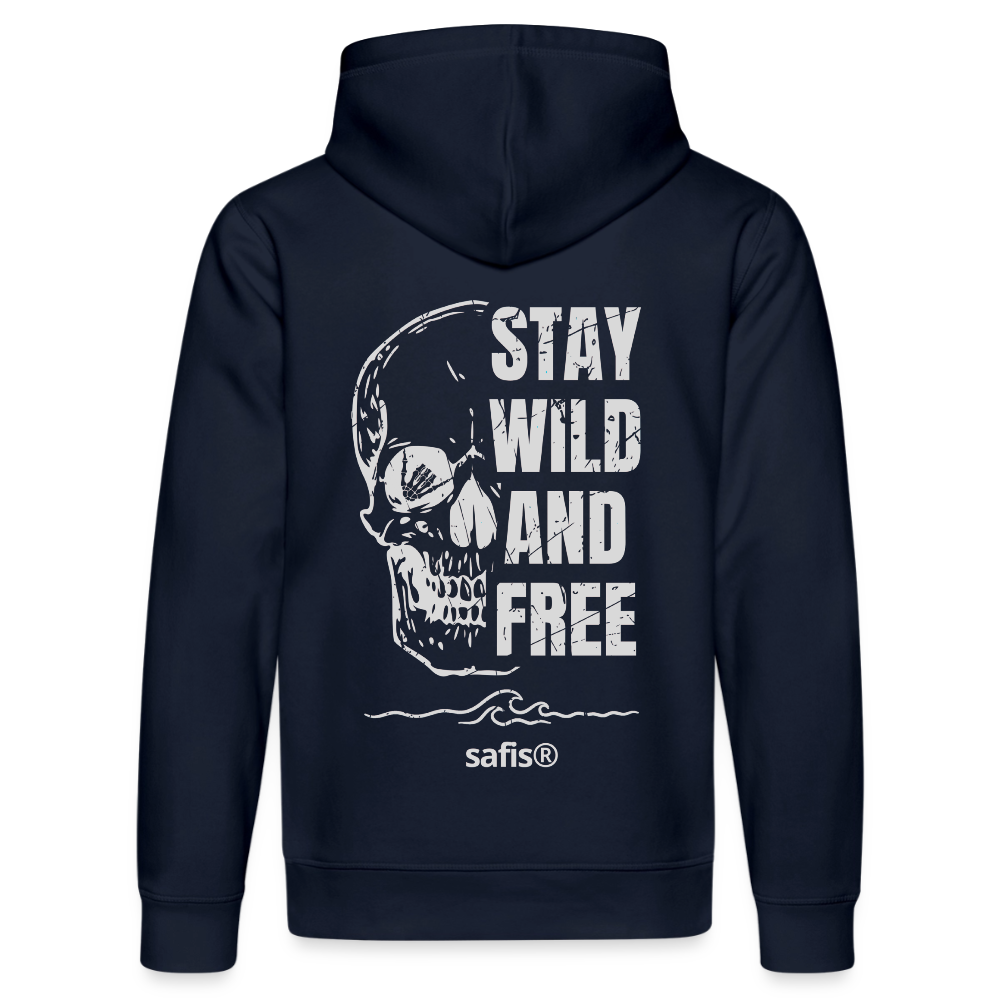 safis® Windsurf Shirt -wild and free- Unisex Bio-Hoodie DRUMMER - French Navy