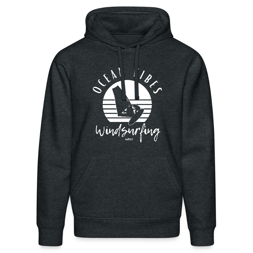 Unisex Bio-Hoodie DRUMMER -ocean vibes sunset- - Dunkelgrau meliert