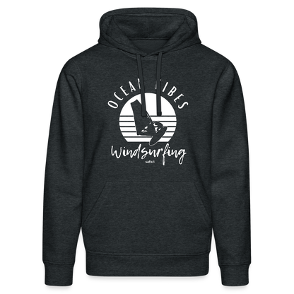Unisex Bio-Hoodie DRUMMER -ocean vibes sunset- - Dunkelgrau meliert