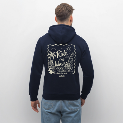 Ride the waves - Unisex Bio-Hoodie DRUMMER - French Navy