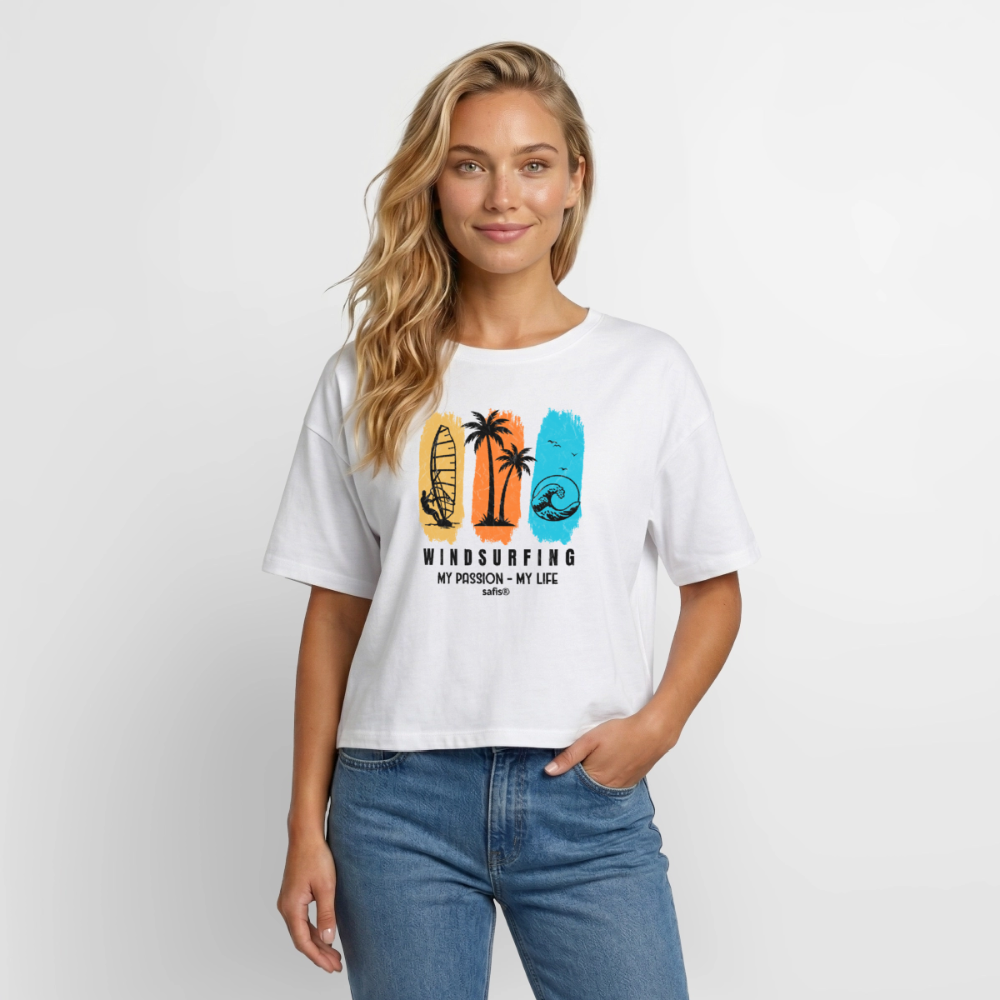 Relaxed Fit Frauen T-Shirt -my passion my life- - Weiß