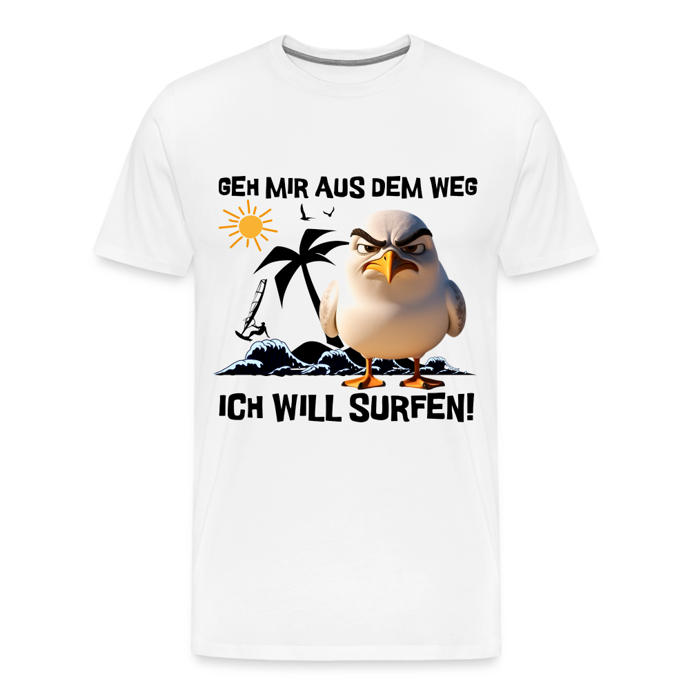 Männer Premium T-Shirt -ich will surfen- - Weiß