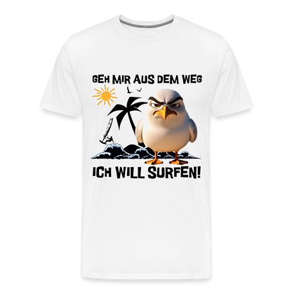 Männer Premium T-Shirt -ich will surfen- - Weiß