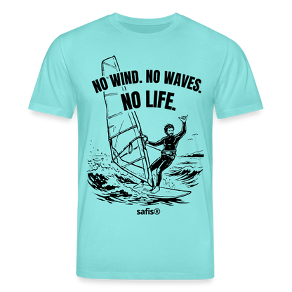 safis Windsurf Bio-Shirt -no life- Unisex  CREATOR - Poolblau