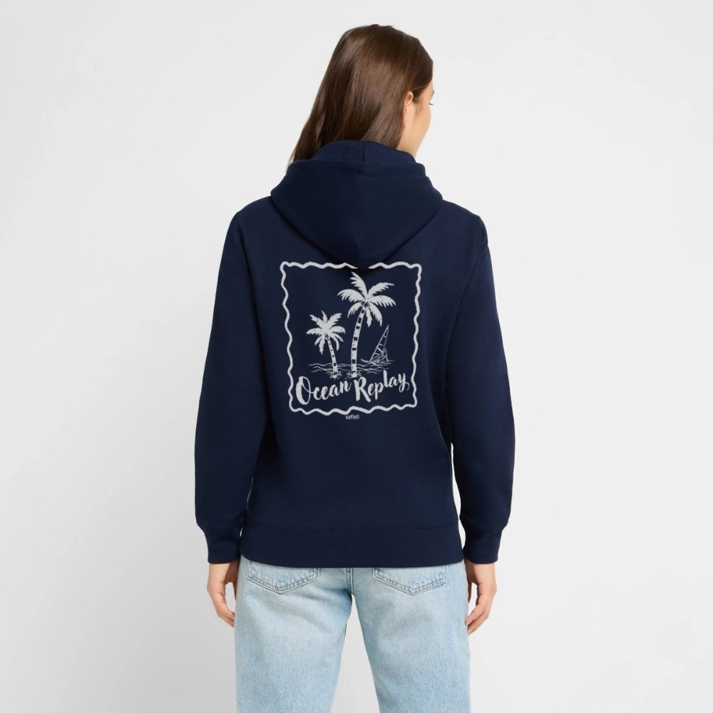 Unisex Bio-Hoodie Cruiser -Ocean Replay- - Navy