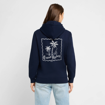 Unisex Bio-Hoodie Cruiser -Ocean Replay- - Navy