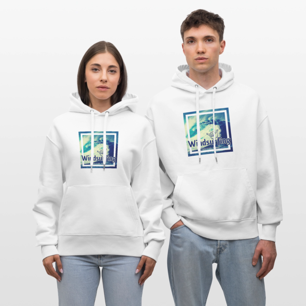 Unisex Relaxed Fit Bio-Hoodie -positive vibes- - Weiß