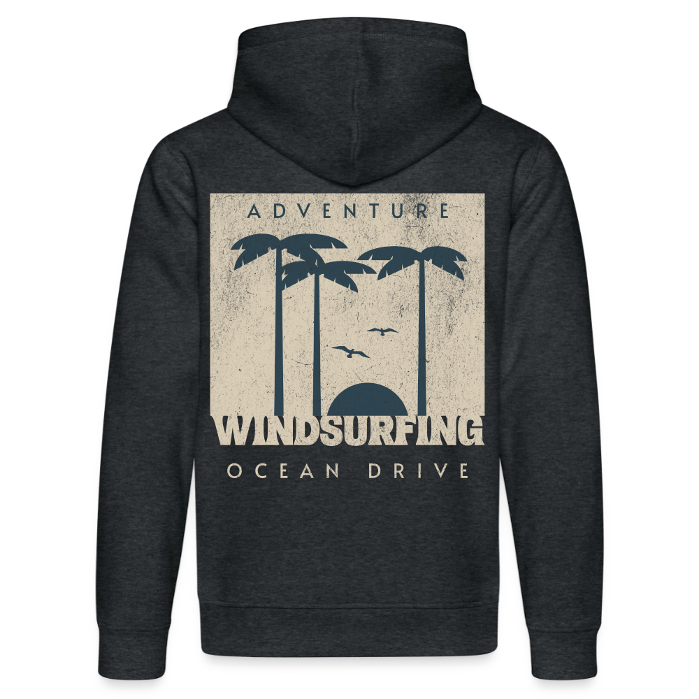 Unisex Bio-Hoodie DRUMMER -ocean drive- - Dunkelgrau meliert
