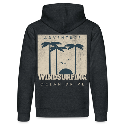 Unisex Bio-Hoodie DRUMMER -ocean drive- - Dunkelgrau meliert