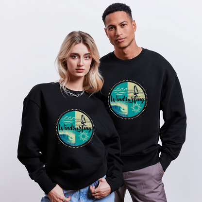 Unisex Oversize Bio Pullover -ocean- - Schwarz
