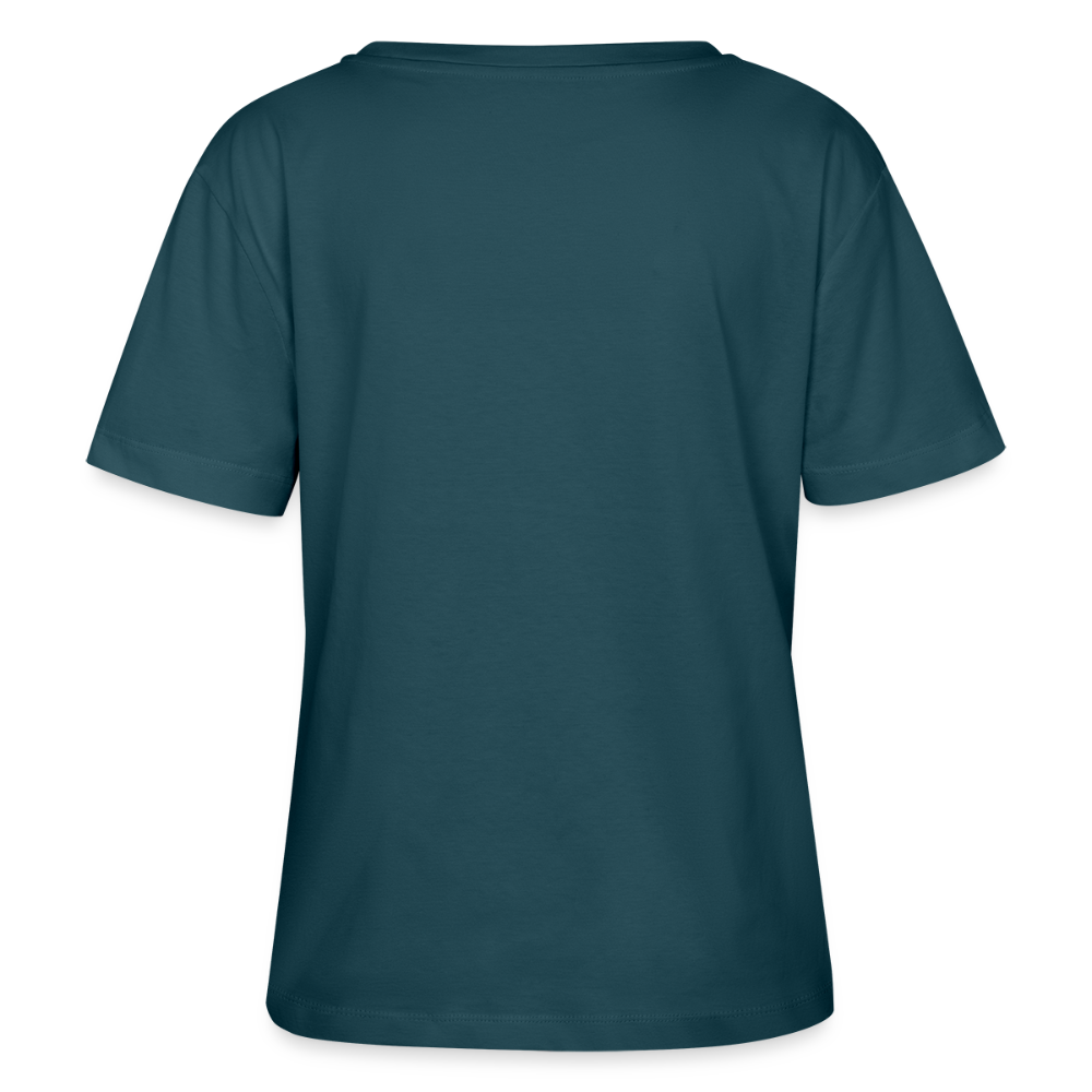 Relaxed Rundhals Frauen Bio-T-Shirt --salt water soul- - Dunkles Petrol