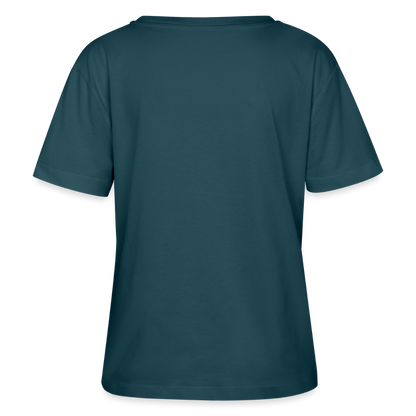 Relaxed Rundhals Frauen Bio-T-Shirt --salt water soul- - Dunkles Petrol