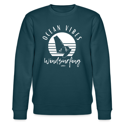 Unisex Bio-Sweatshirt CHANGER -ocean vibes sunset- - Dunkles Petrol