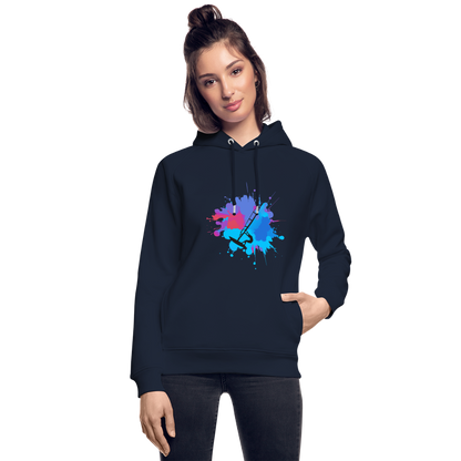 Unisex Bio-Hoodie -Farbklecks- - Navy