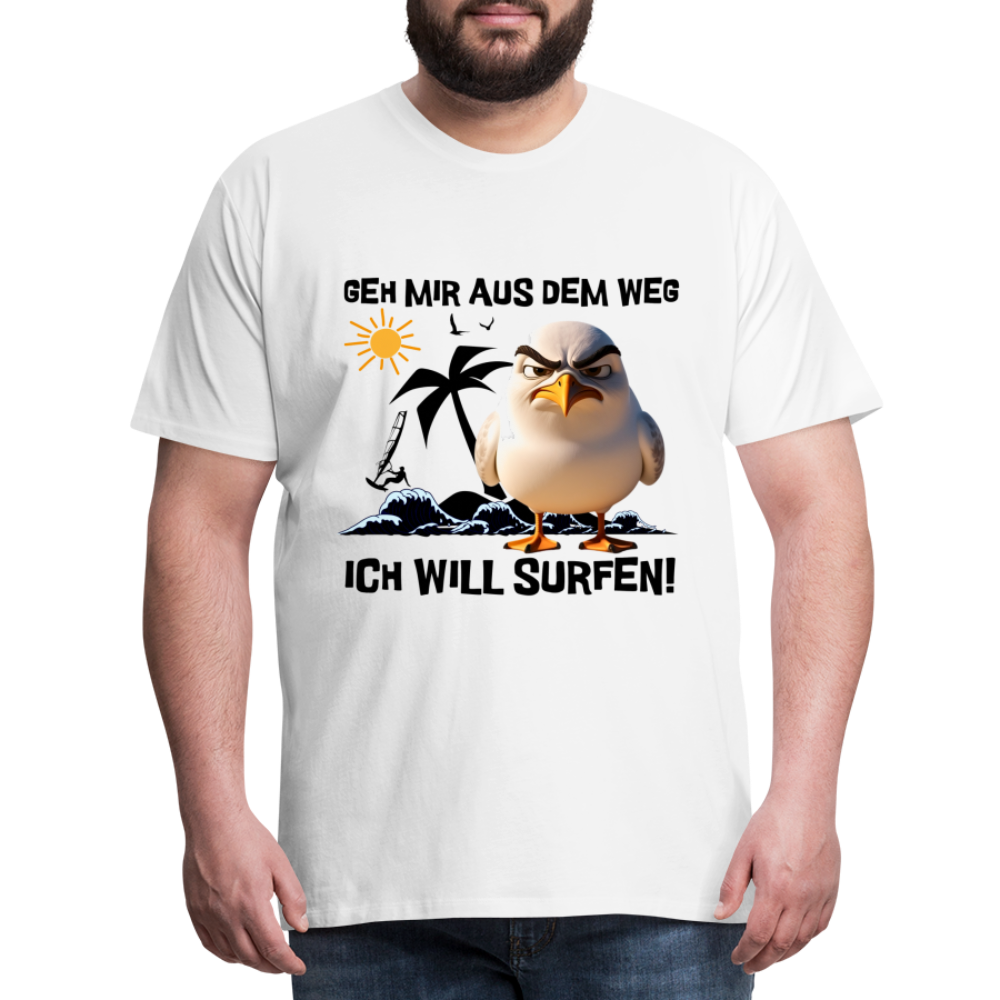 Männer Premium T-Shirt -ich will surfen- - Weiß