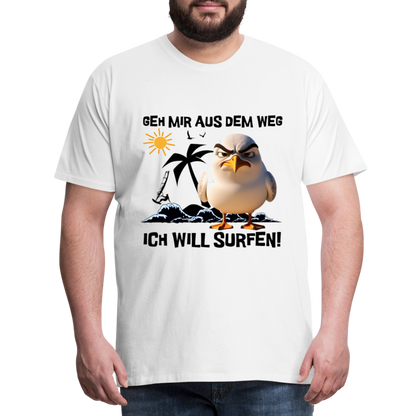 Männer Premium T-Shirt -ich will surfen- - Weiß