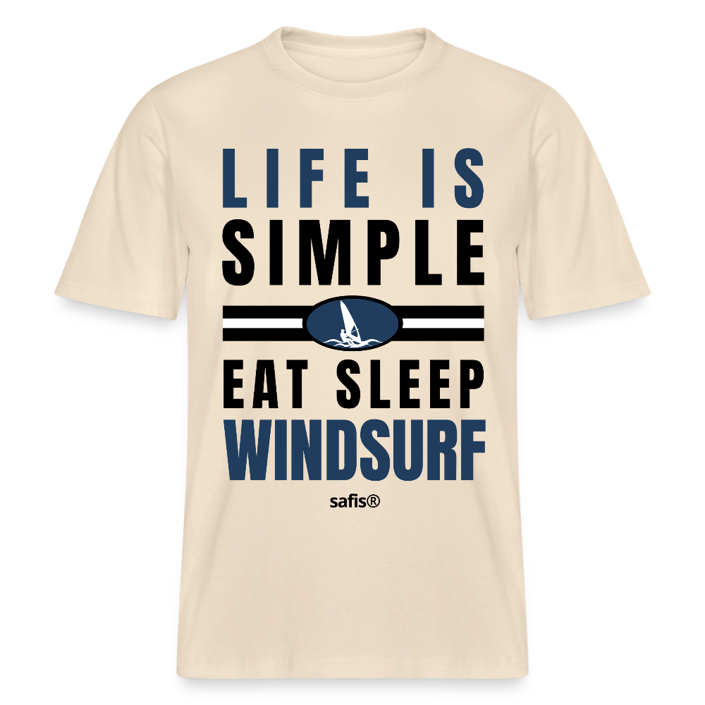Surfshirt Männer safis  -eat sleep windsurf- Relaxed Fit Unisex Bio-T-Shirt - Natur