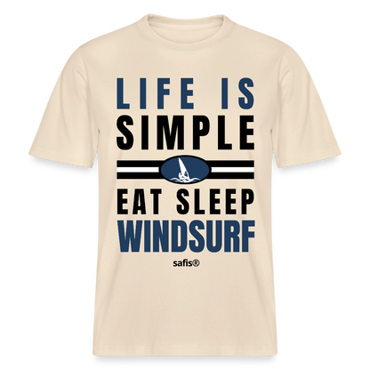 Surfshirt Männer safis  -eat sleep windsurf- Relaxed Fit Unisex Bio-T-Shirt - Natur
