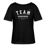 Relaxed Rundhals Frauen Bio-T-Shirt -Team Windsurfer- - Schwarz
