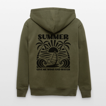 Geschenke Für Windsurfer Kapuzenjacke -give me wind and water- Khaki - Safis Shop