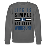 Männer Pullover Windsurfen safis -eat sleep windsurf- Unisex Bio-Sweatshirt CHANGER - Anthrazit