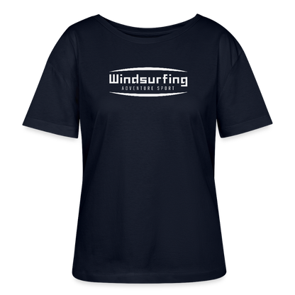 Relaxed Rundhals Frauen Bio-T-Shirt -adventure sport- - Navy