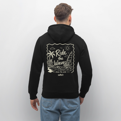 Ride the waves - Unisex Bio-Hoodie DRUMMER - Schwarz