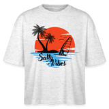 Frauen Boxy Bio-T-Shirt -salty vibes- - Weiß meliert