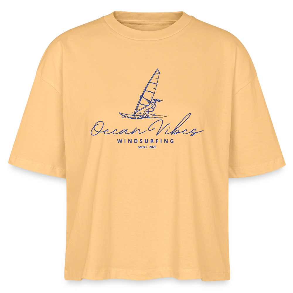 Frauen Boxy Bio-T-Shirt -ocean vibes windsurfing- - Mispel