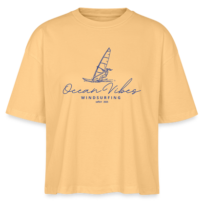 Frauen Boxy Bio-T-Shirt -ocean vibes windsurfing- - Mispel