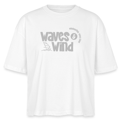 Frauen Boxy Bio-T-Shirt -waves & wind- - Weiß
