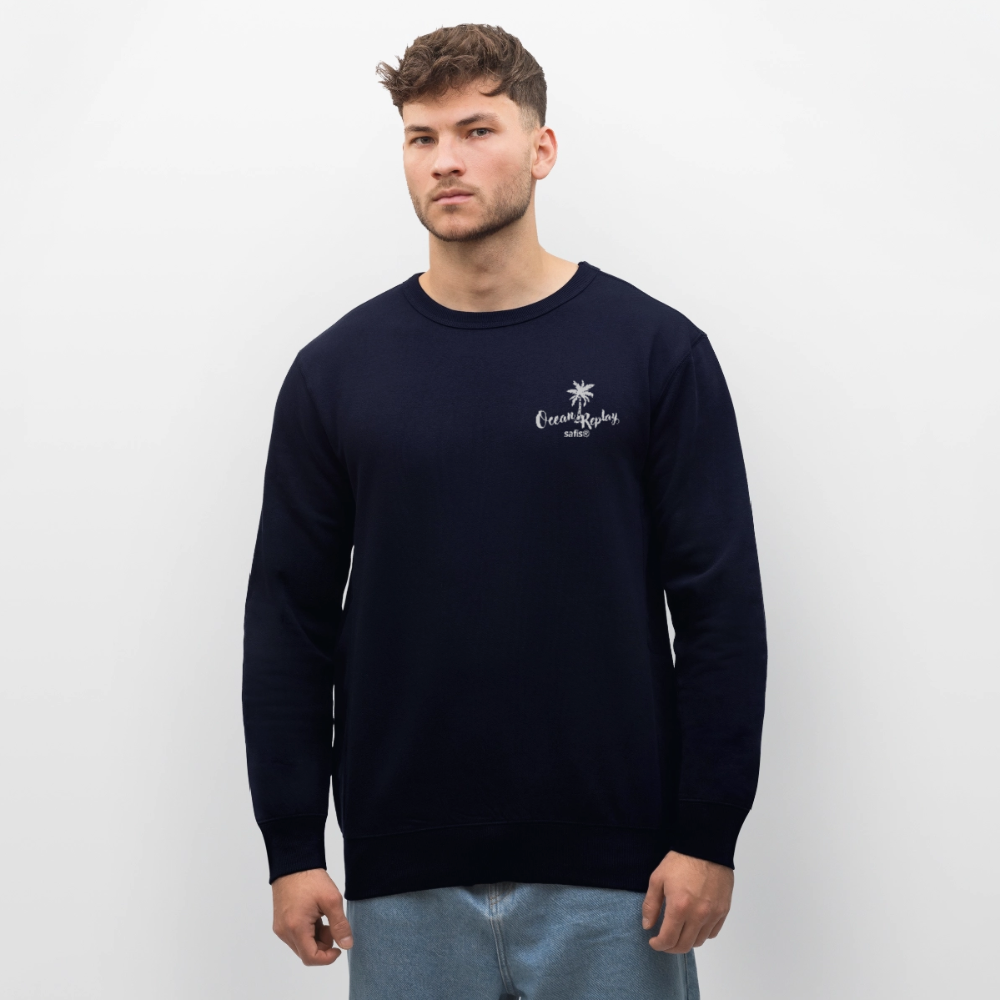 Unisex Bio-Sweatshirt Roller -Ocean replay- - Navy