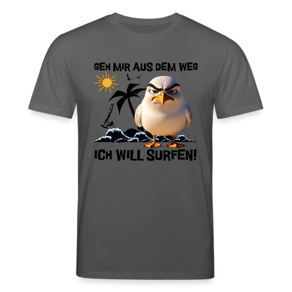 Männer Bio-T-Shirt -ich will surfen- - Anthrazit