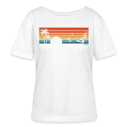 safis® Nachhaltige Windsurf-Kleidung-sunset- Stanley/Stella Relaxed Rundhals Frauen Bio-T-Shirt SERENA - Weiß