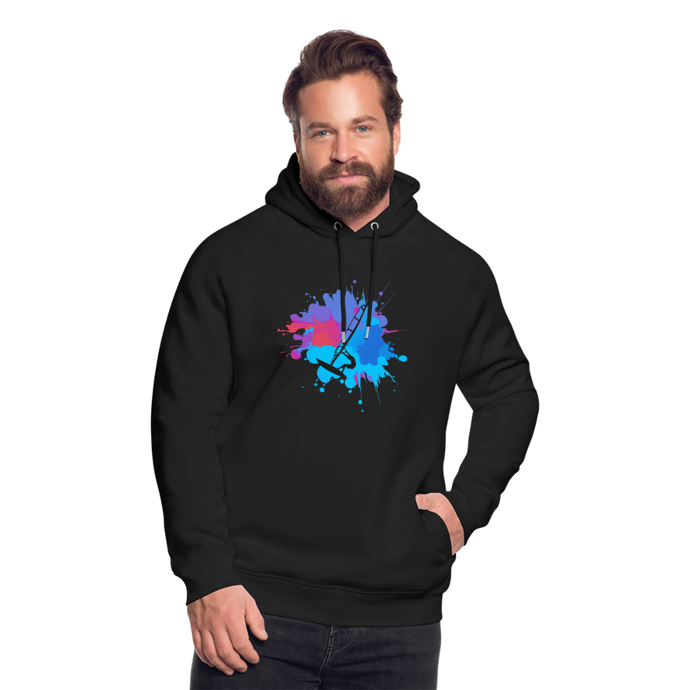 Unisex Bio-Hoodie -Farbklecks- - Schwarz