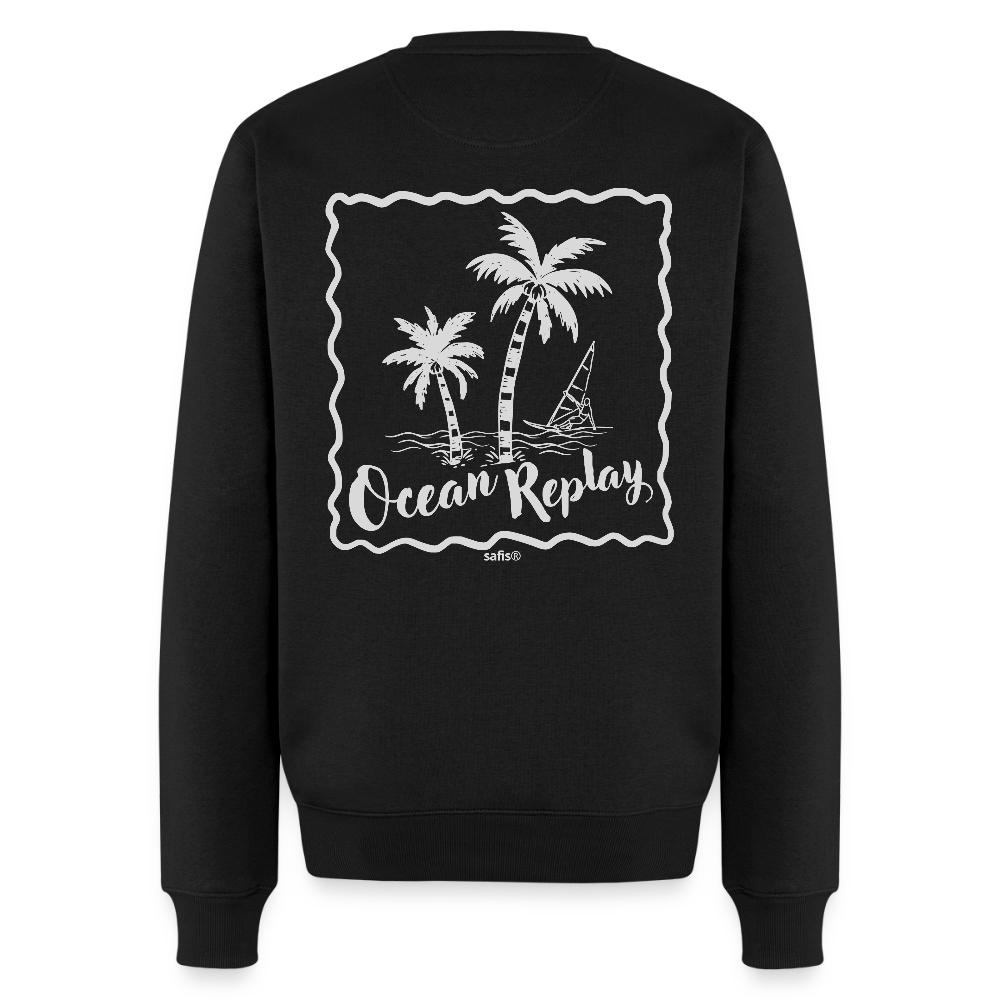 Männer Premium Pullover -ocean replay- - Schwarz