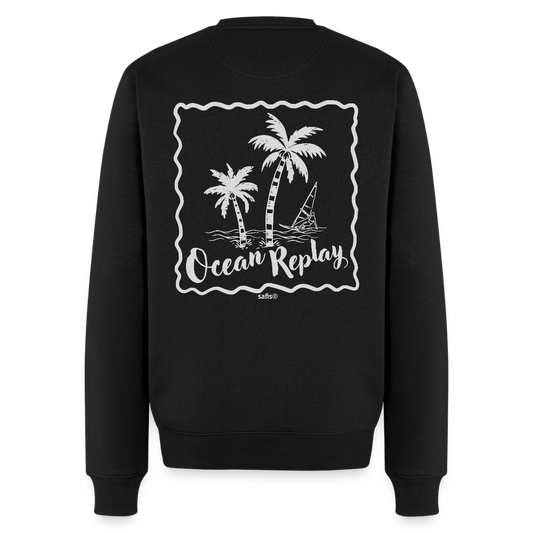 Männer Premium Pullover -ocean replay- - Schwarz
