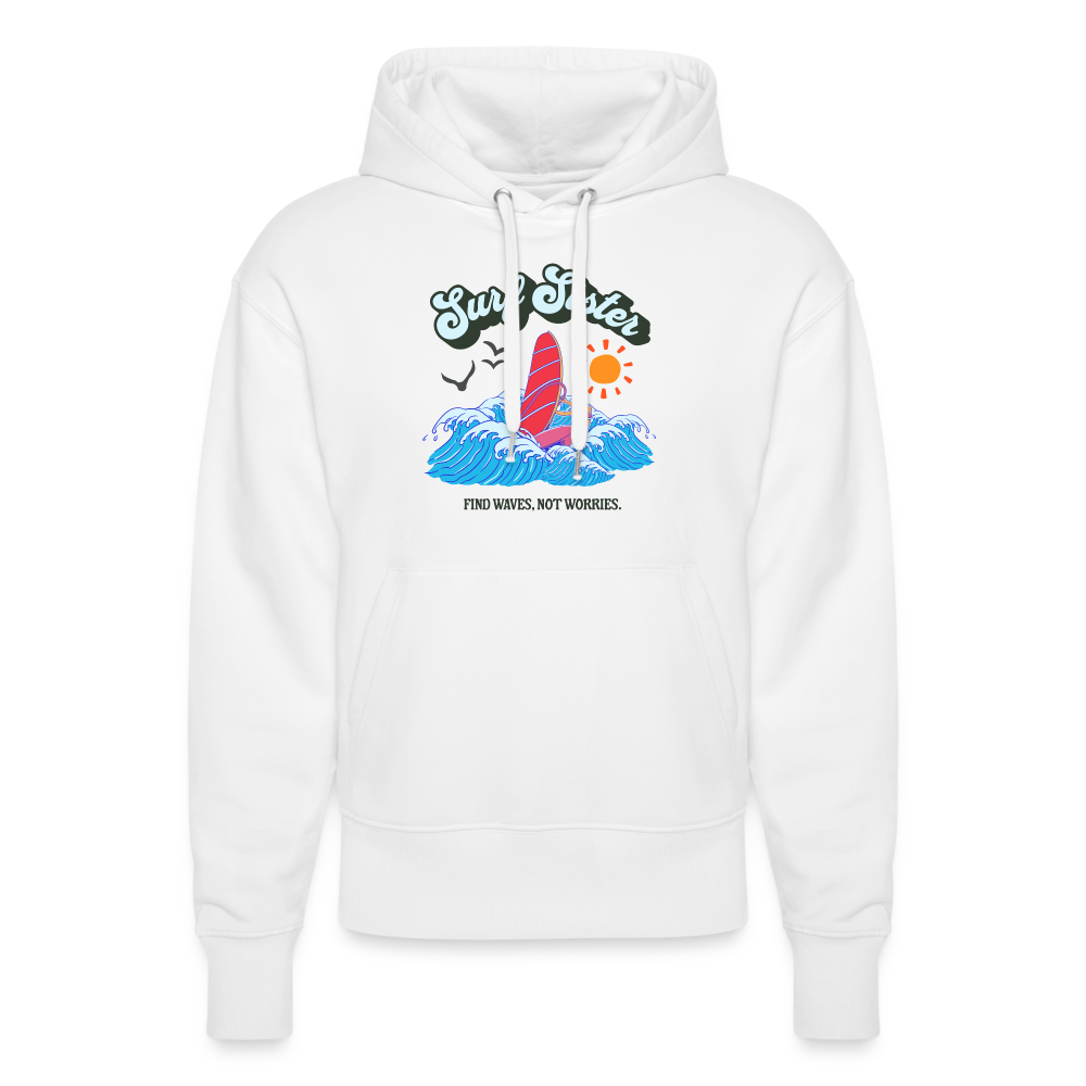 Unisex Relaxed Fit Bio-Hoodie -surf sister- - Weiß