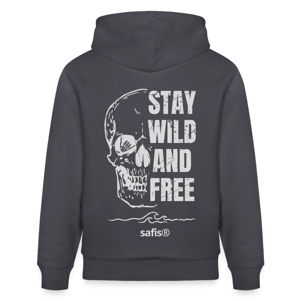 safis® Windsurfkleidung -wild and free- Unisex Bio-Hoodie CRUISER - Indigoblau