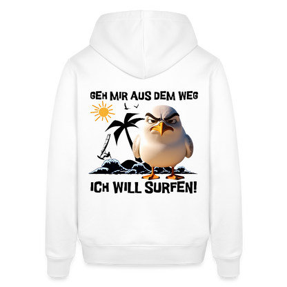 Unisex Bio-Hoodie -ich will surfen- - Weiß