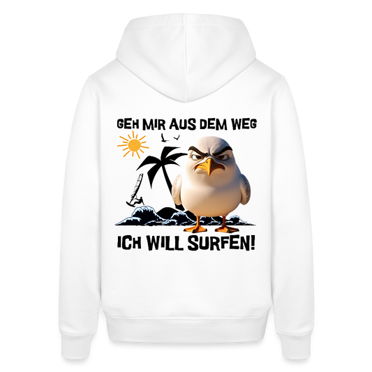 Unisex Bio-Hoodie -ich will surfen- - Weiß