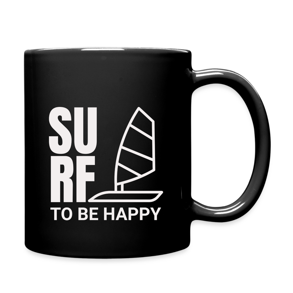 Tasse -surf to be happy- - Schwarz